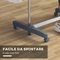 HOMCOM Stendino Verticale con 4 Ripiani Regolabili, in Acciaio e Plastica, 142x55x172 cm, Grigio e Argento(m-7)