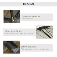 Outsunny Plasa Impletita pentru Aer Liber pentru Umbrele Plasa Tesuta cu Copertina Casa cu Plasa Tesuta Negru(m-4)