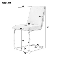 Set di 2 Sedie Imbottite in tessuto effetto velluto per Sala da Pranzo con Design Diamante sul Retro e Gambe di Supporto in Metallo, Beige(m-3)
