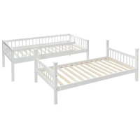 Bunk Bed for Kids, Solid Pine Wood Frame with Under Bed Drawer Storage and Shelves, Ideal for Kids Storage, 198x99.5x152 cm, White(m-16)