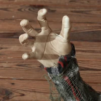 HOMCOM Halloween Decoratie Grondverschijning-Skelet, Buigzame Armen, Gloeiende Ogen, Griezelig Huilen(m-9)