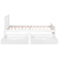 Wooden Solid Pine Divan Storage Bed with Drawers, Single 3ft, 196x100x82 cm, White(m-10)