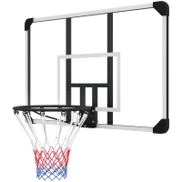 SPORTNOW Basketbalring, Onbreekbare Achterwand, In Hoogte Verstelbaar, Indoor & Outdoor, Stalen Frame, Zwart(m-1)