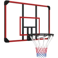 SPORTNOW Basketbalring voor Wandmontage, Binnen/Buiten, Stevige PC-Achterkant, Nylonnet, Stalen Rand, 113x61x73 cm(m-10)