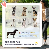 PawHut Hundewagen Hundebuggy bis 10 kg Klappbar Bodenkorb 2 Becherhalter verstellbares Vordach Grau(m-4)