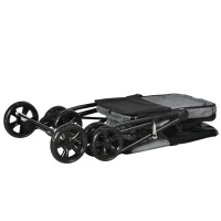 PawHut Hundebuggy Hundewagen bis 20 kg Klappbar 3 Seitentasche 102 cm x 62 cm x 105 cm Grau(m-8)