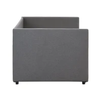Upholstered Single Sofa Bed with Pull-Out Bottom Bed, Converts to Double Sofa Bed, Space-Saving Daybed, 203x191x73 cm, Gray(m-14)