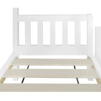 Triple Bunk Beds with Side Ladder, Safety Rails, Pine Frame, 205x146.5x165 cm, White(m-10)