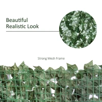 Outsunny Gard Artificial în Rolă pentru Balcon și Grădină din PE anti-UV, Gard Viu Fals cu Frunze, 300x150 cm, Verde(m-6)