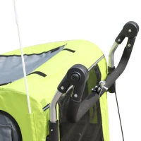 PawHut Haustieranhänger, Hundeanhänger bis 20 kg klappbar Regenschutz Reflektoren grün+grau 155 x 83 x 108cm(m-10)