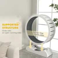 PawHut 39.4" Wooden Cat Running Wheel with Brake, White(m-5)