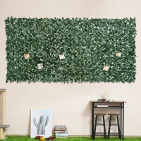 Outsunny Gard Artificial în Rolă pentru Balcon și Grădină din PE anti-UV, Gard Viu Fals cu Frunze, 300x150 cm, Verde(m-2)