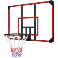 SPORTNOW Basketbalring voor Wandmontage, Binnen/Buiten, Stevige PC-Achterkant, Nylonnet, Stalen Rand, 113x61x73 cm(m-1)