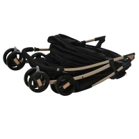 PawHut 2-in-1 Hundewagen und Transportkorb bis 10 kg Klappbar Netzfenster Bodenkorb 82 cm x 49,5 cm x 98 cm Schwarz(m-10)