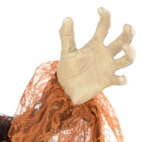 HOMCOM Wiedźma z Miksturą, Dekoracja Halloween, Straszne Dźwięki, Czerwone Oczy, Ruchoma, 183 cm(m-8)