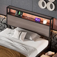 Metal Single Bed with LED Light Strip, 4 Drawers, and 3 USB Ports, Ideal for Home and Bedroom Furniture, 207x90.5x105 cm, Grey(m-11)