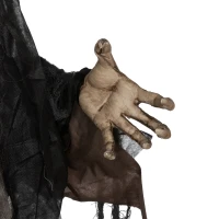 HOMCOM Groen Monster, Halloween Decoratie, Griezelige Geluidseffecten, Rode Ogen, Beweegbaar, 183 cm(m-9)