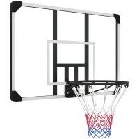SPORTNOW Basketbalring, Onbreekbare Achterwand, In Hoogte Verstelbaar, Indoor & Outdoor, Stalen Frame, Zwart(m-10)
