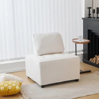 Einzelsessel, Modularer und bequemer Lounge-Sessel für das Wohnzimmer aus Teddy-Plüsch, kombinierbar, Weiß(m-1)