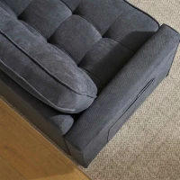 Schlafsofa mit Seitentaschen, Doppelbett Sofa, Kompakt Design für Wohnzimmer, Dunkelgrau(m-8)