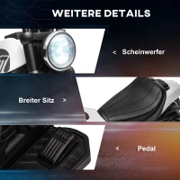 HOMCOM Elektrische Kinder Motorfiets met LED-Koplamp, Afneembare Zijwieltjes, Comfortabele Zitting, Rood/Zwart(m-7)