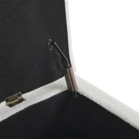 Gepolsterte Sitzbank mit Metallfüßen und Kopfstütze, Sitztruhe aus Teddy-Plüsch, Multifunktional mit Stauraum, 140x52x47 cm, Weiß(m-7)