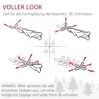HOMCOM Kunstkerstboom, besneeuwd, slank ontwerp, brandveilig, 210 cm, Groen/Wit(m-5)