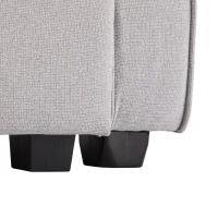 Sofa 4 Sitzer, Bequeme Leinen Sofa für Familie und Büro, mit Taschen und Kissen, Größe 264x83x87 cm, Grau(m-9)