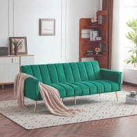 3-in-1 Klappsofa mit 3-fach verstellbarer Rückenlehne, ideal für Wohnzimmer und Schlafzimmer, Grün(m-1)