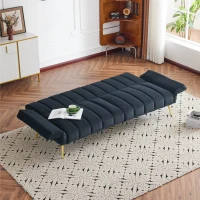 3-in-1 Klappsofa mit 3-fach verstellbarer Rückenlehne, ideal für Wohnzimmer und Schlafzimmer, Schwarz(m-5)