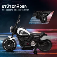 HOMCOM Elektrische Kinder Motorfiets met LED-Koplamp, Afneembare Zijwieltjes, Comfortabele Zitting, Rood/Zwart(m-5)