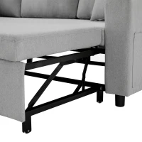 Multifunktionales Schlafsofa mit reversibler Recamiere, verstecktem Stauraum und Aufbewahrungstaschen, modernes Design, Hellgrau(m-9)