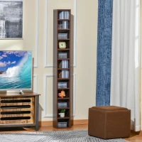 HOMCOM biblioteca tip coloana, cu etajere, 21x20x175cm, maro(m-2)