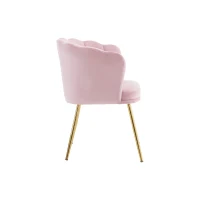 Esstisch Stühle Moderner Blütenblatt Design mit Goldenen Metallbeinen, Rosa(m-9)
