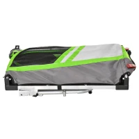 PawHut 2-in-1 Hundeanhänger Hundewagen Fahrradanhänger bis 20kg klappbar atmungsaktiv Leichtgängig Metall Oxford-Gewebe Grün+Grau 130 x 64 x 92 cm(m-14)