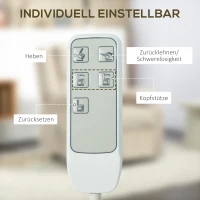 HOMCOM Relaxfauteuil met Opsta-assistentie, Verstelbare Hoofdsteun, Opklapbare Rugleuning, Gewatteerde Armleuningen, Lichtgrijs(m-5)