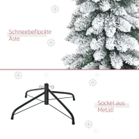 HOMCOM Kunstkerstboom, besneeuwd, slank ontwerp, brandveilig, 210 cm, Groen/Wit(m-7)