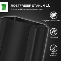 HOMCOM Pedaalemmer met 2x25L compartimenten, Soft-Close deksel, Vingerafdrukbestendig, Roestvrij Staal, Zwart(m-5)