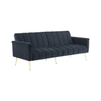 3-in-1 Klappsofa mit 3-fach verstellbarer Rückenlehne, ideal für Wohnzimmer und Schlafzimmer, Schwarz(m-10)