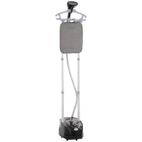 HOMCOM Ferro de Engomar a Vapor 1800W Temperatura Ajustável 11 Níveis Depósito de 2 L Aquecimento em 38s 35x25x47-118,5 cm Preto(m-10)