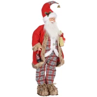 HOMCOM 4'6" Animated Santa Claus Figure, with Sound - Red(m-11)