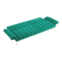 3-in-1 Klappsofa mit 3-fach verstellbarer Rückenlehne, ideal für Wohnzimmer und Schlafzimmer, Grün(m-11)