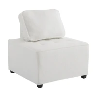 Einzelsessel, Modularer und bequemer Lounge-Sessel für das Wohnzimmer aus Teddy-Plüsch, kombinierbar, Weiß(m-2)
