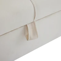 Divano Moderno in Velluto a 2 Posti con Contenitore e Cuscini, Gambe in Metallo Dorato, Ideale per Soggiorno e Ufficio, 135x71x71 cm, Beige(m-8)