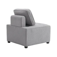 Divano Modulare per Soggiorno in Velluto Teddy, Design Moderno e Combinabile, Massimo Comfort e Seduta Ampia, Poltrone Sofa Divani, Grigio(m-10)