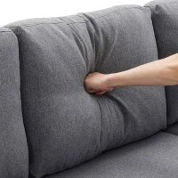 Canapé-Lit Convertible 3 Places avec Chaise Longue Réversible, Rangement Caché et Poches de Rangement, Design Scandinave Moderne, Gris(m-7)