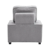 Divano Modulare per Soggiorno in Velluto Teddy, Design Moderno e Combinabile, Massimo Comfort e Seduta Ampia, Poltrone Sofa Divani, Grigio(m-9)