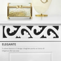 HOMCOM Mobiletto Multiuso con Cassetti, Mobiletto Basso in MDF grado E1 29.8x29.8x68.5cm bianco(m-7)