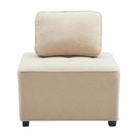 Divano Modulare per Soggiorno in Velluto Teddy, Componibile e Confortevole, Supporta fino a 150 kg, 76x73x76 cm - Poltrone Sofa Divani, Beige(m-12)