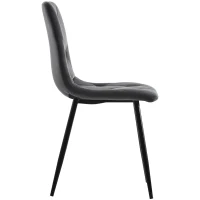 Ensemble de 4 chaises tapissées en velours sergé pour la salle à manger avec Dossier, Structure en Métal et Design élégant, Gris(m-7)